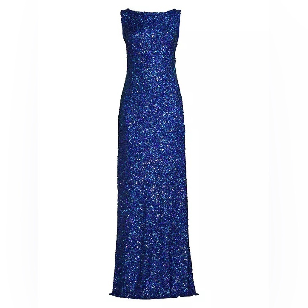 Sachin & Babi MARIAH GOWN NWT COWL BACK - in Blue - Picture 3 of 7